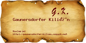 Gaunersdorfer Kilián névjegykártya